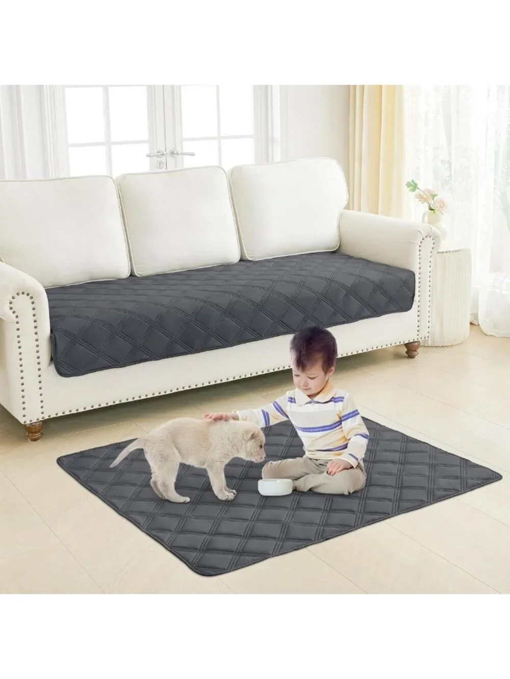 Waterproof Reversible Dog Bed Cover & Pet Blanket for Sofa Couch - Cozy